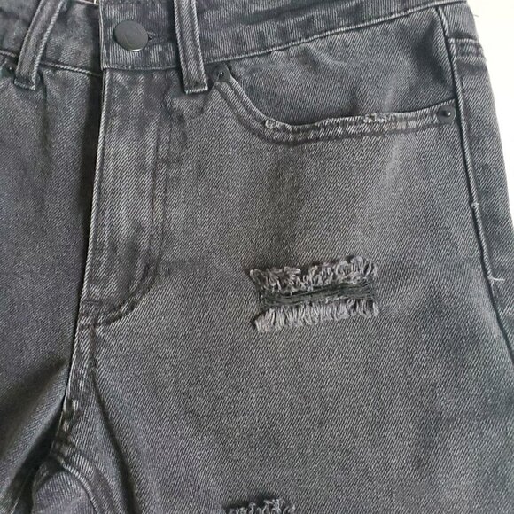 Original Use Black Distressed Cutoff Denim Shorts - Picture 5 of 16